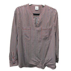 Cabi  Womens‎ Red White Navy Blue Stripe V neck Long Sleeves